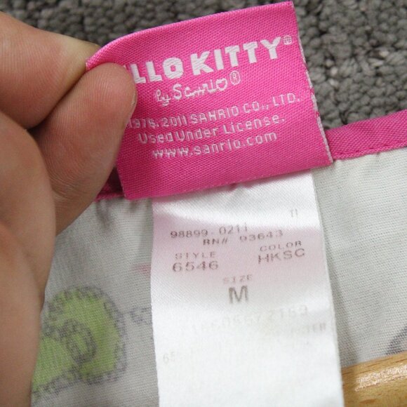 Hello Kitty Scrub Top Womens Medium M Pink All Over Print V Neck Medical Y2k - Picture 6 of 9